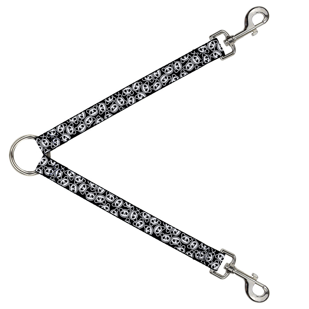 Dog Leash Splitter - Scattered Panda Bear Cartoon2 Black/White Dog Leash Splitters Buckle-Down   