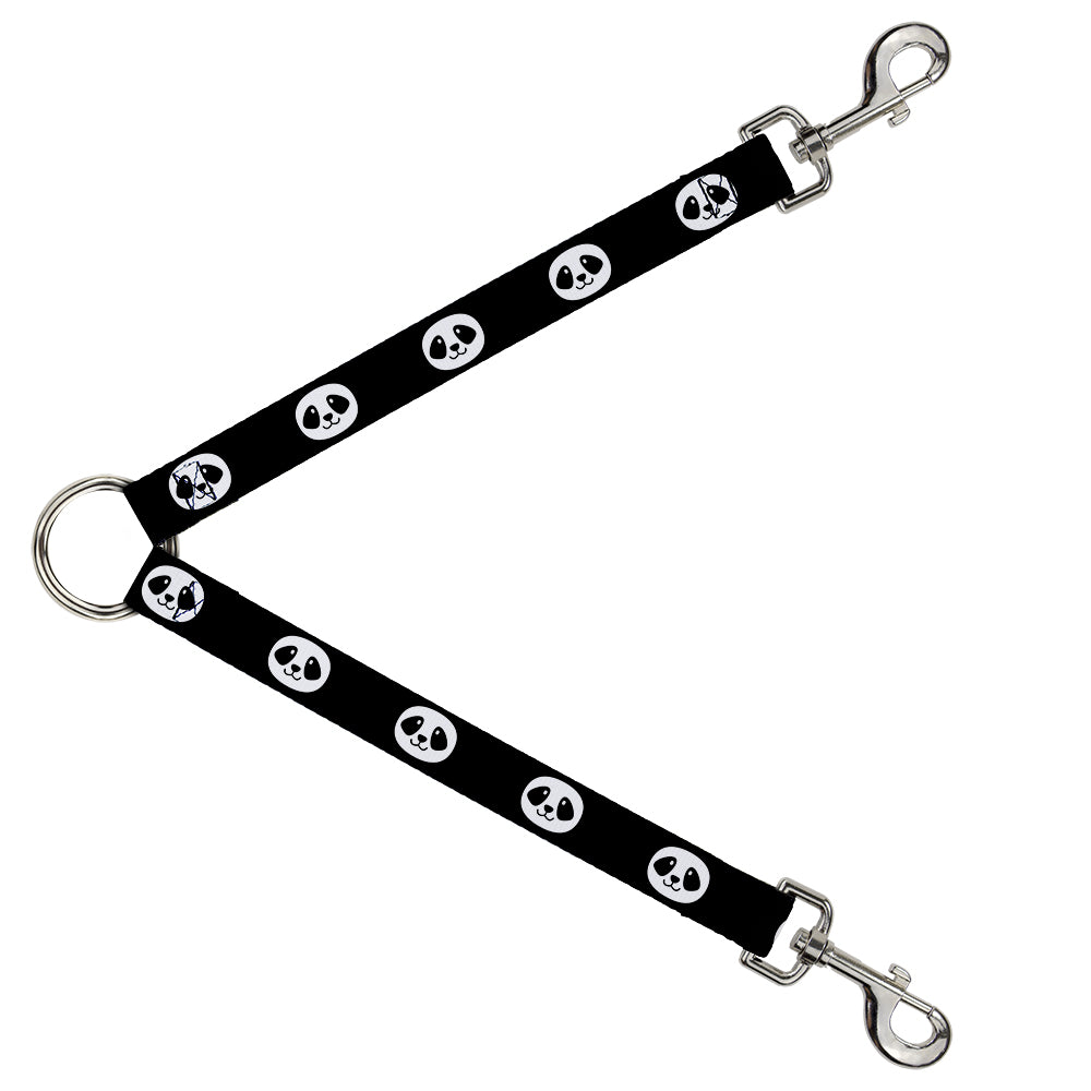 Dog Leash Splitter - Smiling Panda Face Black/White Dog Leash Splitters Buckle-Down   