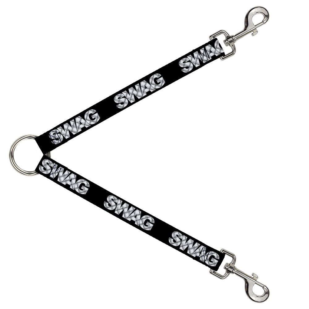 Dog Leash Splitter - SWAG Black/Plaid X White/Gray Dog Leash Splitters Buckle-Down   