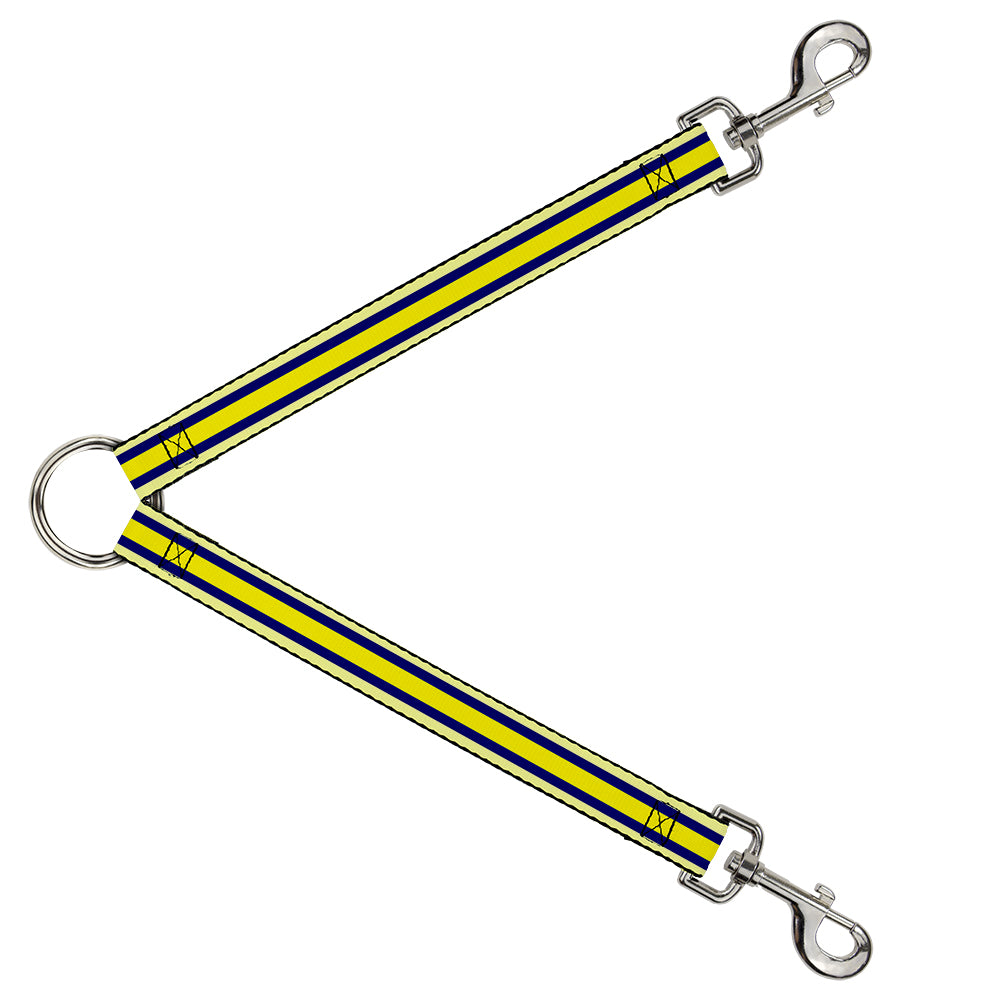 Dog Leash Splitter - Stripes Light Yellow/Navy/Yellow Dog Leash Splitters Buckle-Down   