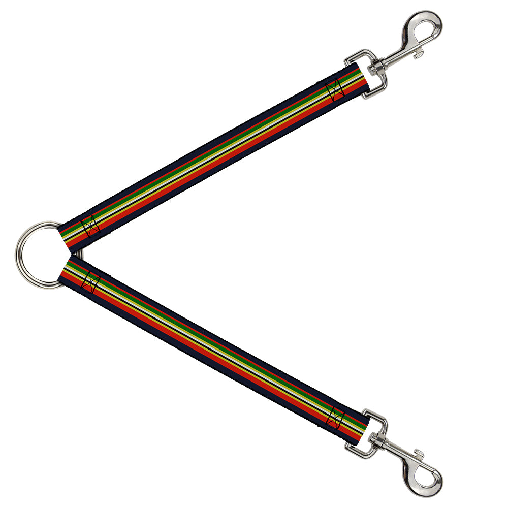 Dog Leash Splitter - Stripes Navy/Red/Yellow/Black/White/Green Dog Leash Splitters Buckle-Down   
