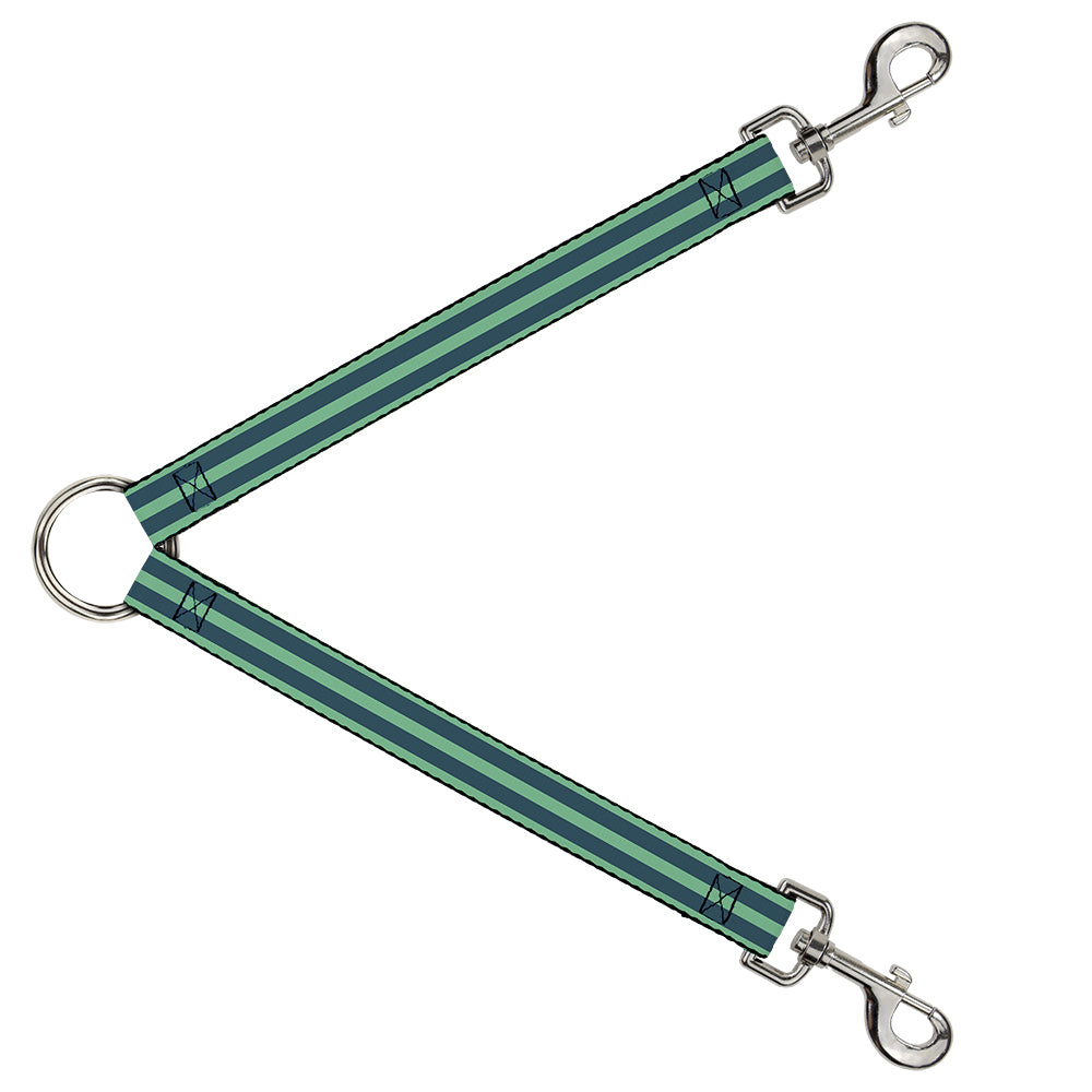 Dog Leash Splitter - Stripes Pastel Green/Olive Dog Leash Splitters Buckle-Down   