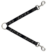 Dog Leash Splitter - SWAG Script Black/White Dog Leash Splitters Buckle-Down   