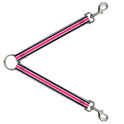 Dog Leash Splitter - Stripes White/Black/White/Pink Dog Leash Splitters Buckle-Down   
