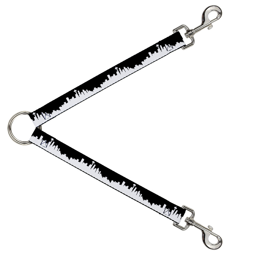 Dog Leash Splitter - Seattle Solid Skyline Black/White Dog Leash Splitters Buckle-Down   