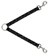 Dog Leash Splitter - Skulls Stacked Weathered Black/Gray Dog Leash Splitters Buckle-Down   