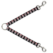 Dog Leash Splitter - Sugar Skulls Black/White/Red Dog Leash Splitters Buckle-Down   
