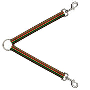 Dog Leash Splitter - Stripe Transitions Black/Red/Green/Yellow Dog Leash Splitters Buckle-Down   