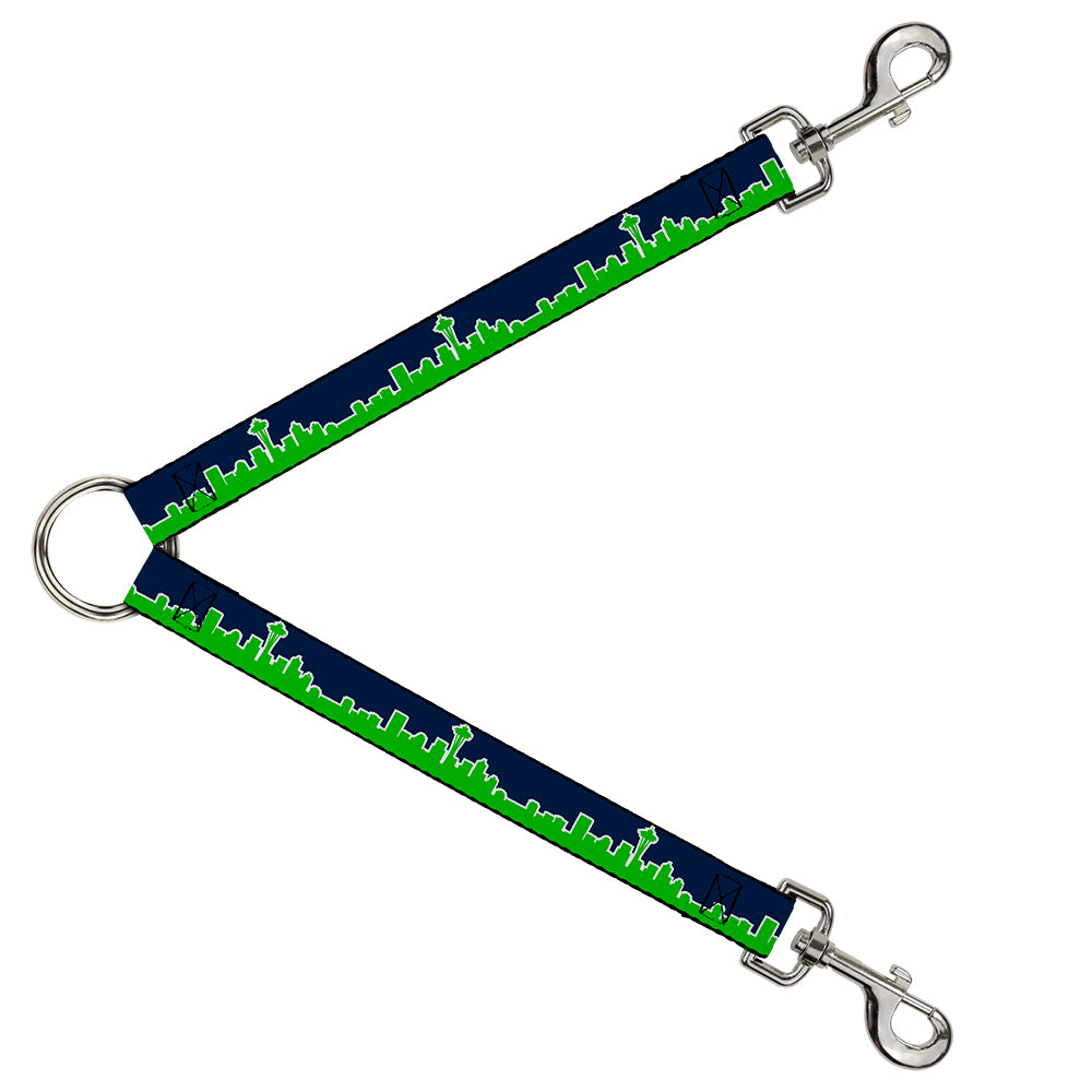 Dog Leash Splitter - Seattle Skyline Navy/Lime Green Dog Leash Splitters Buckle-Down   