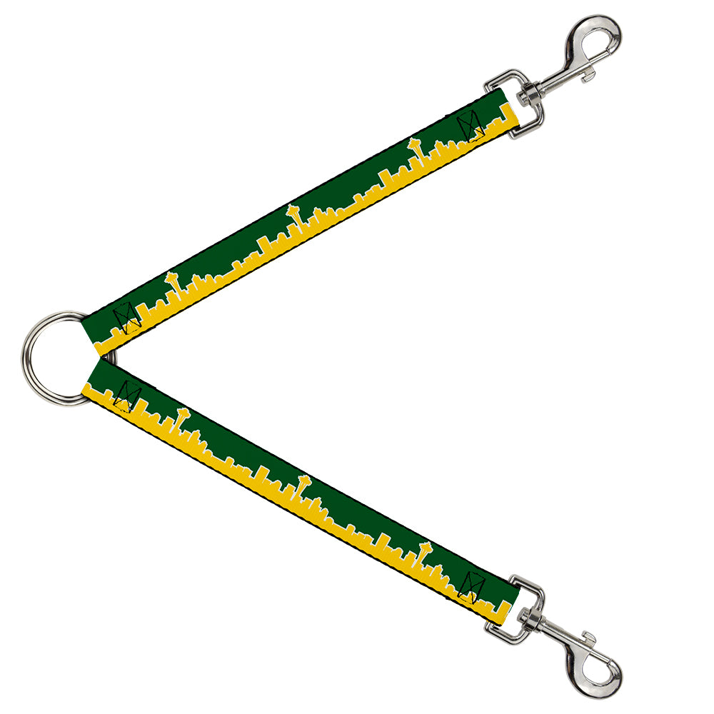 Dog Leash Splitter - Seattle Skyline Green/Yellow Dog Leash Splitters Buckle-Down   
