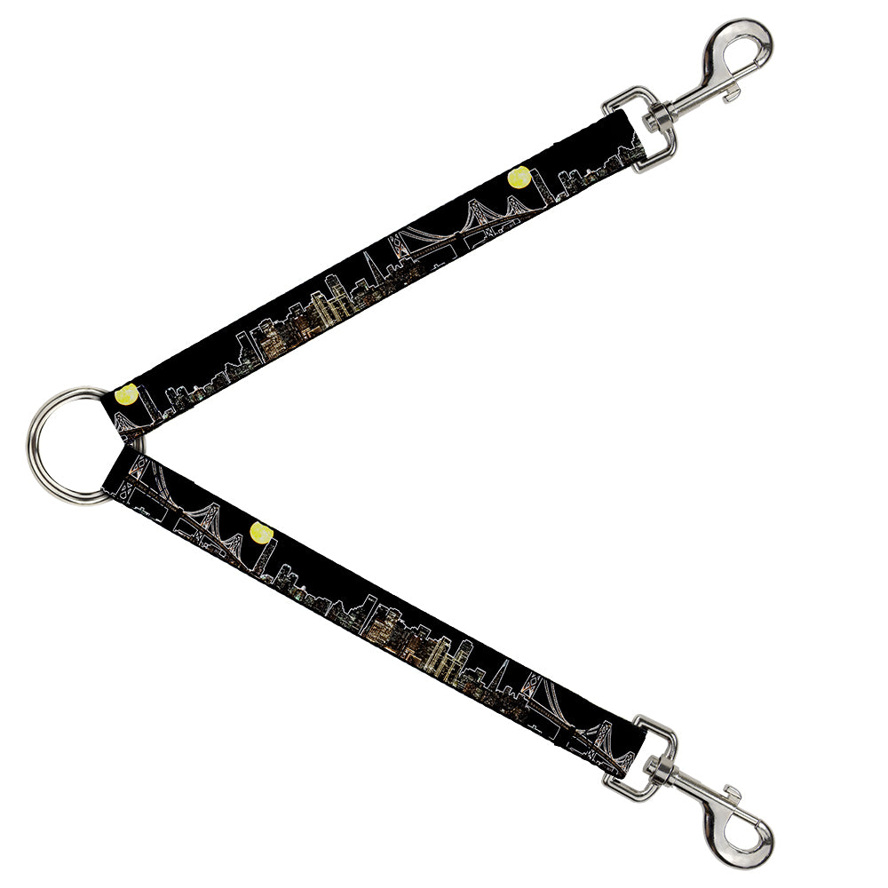 Dog Leash Splitter - San Francisco w/Moon Vivid Skyline Black Dog Leash Splitters Buckle-Down   