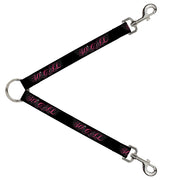 Dog Leash Splitter - SO CAL Script/Wings Black/Gray/Pink Dog Leash Splitters Buckle-Down   