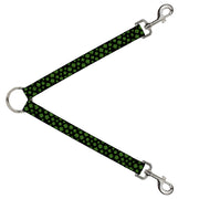 Dog Leash Splitter - St. Pat's Clovers Scattered Black/Green Dog Leash Splitters Buckle-Down   