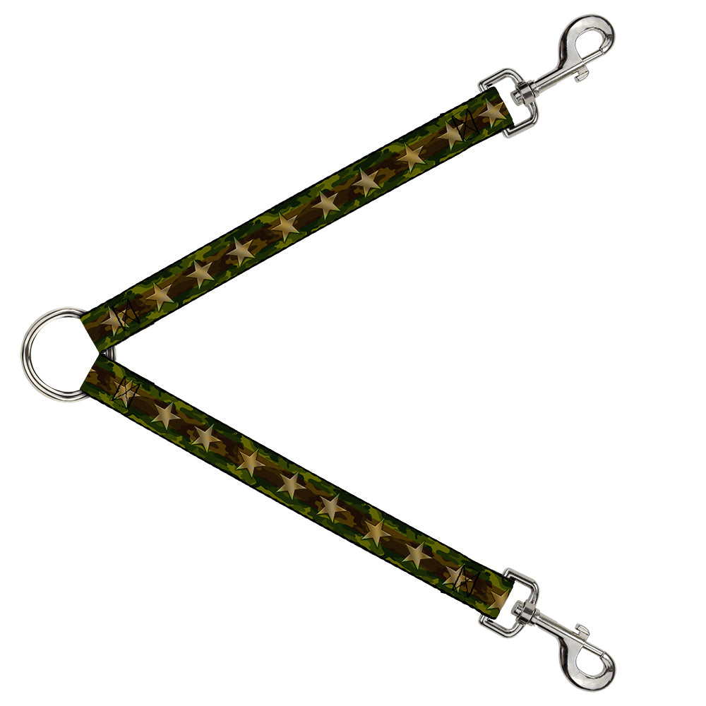 Dog Leash Splitter - Star Camo Olive/Gold Dog Leash Splitters Buckle-Down   