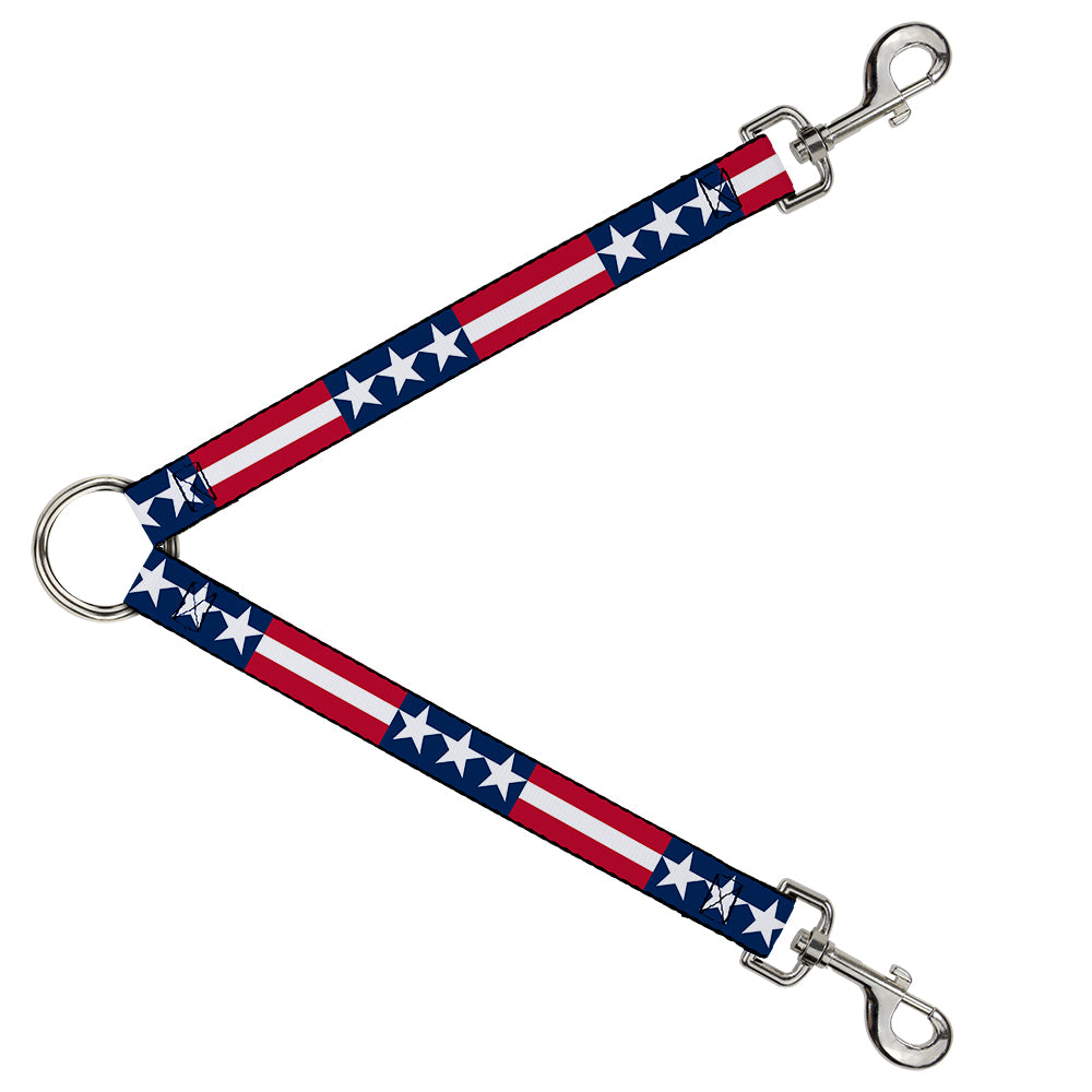 Dog Leash Splitter - Stars & Stripes Blue/White/Red/White Dog Leash Splitters Buckle-Down   