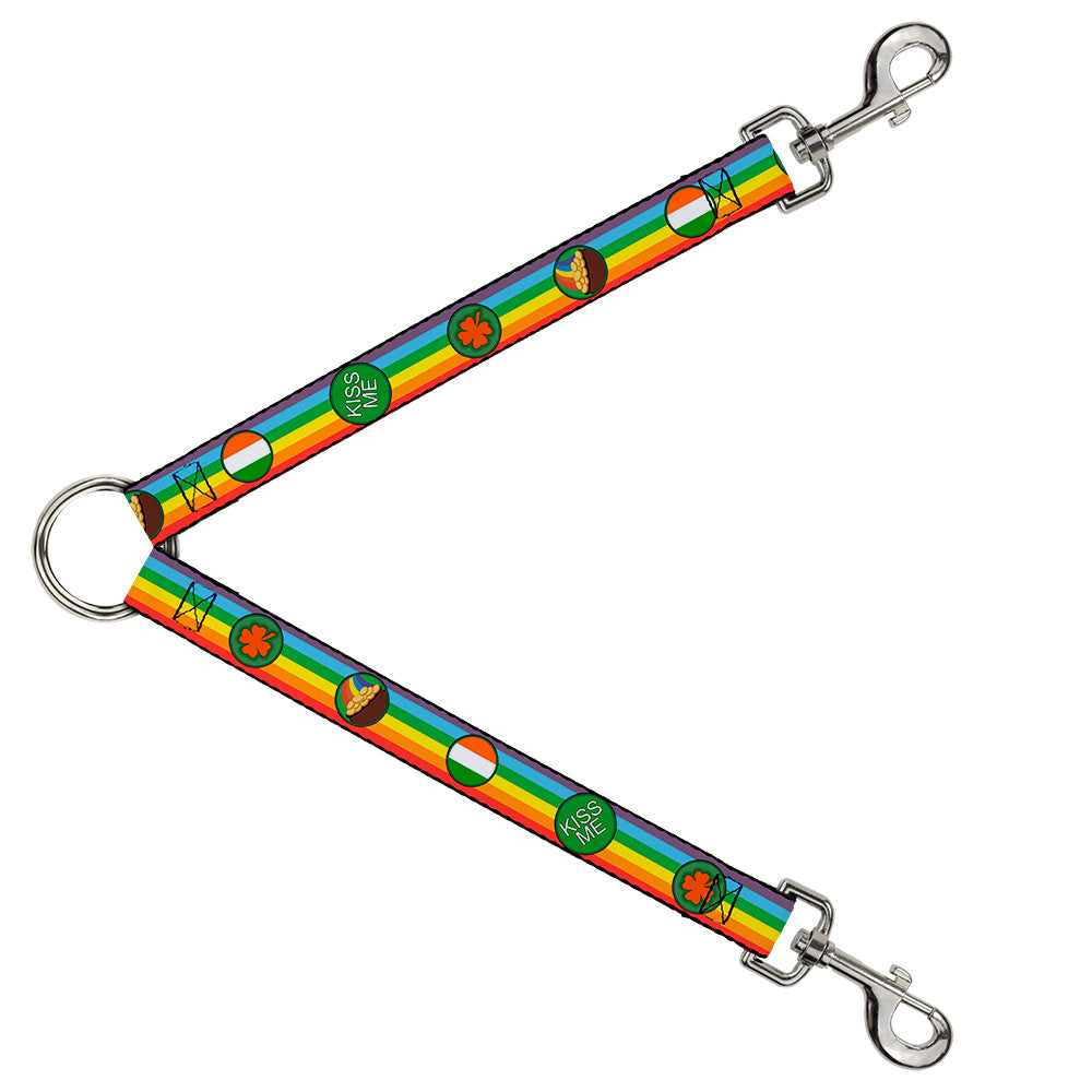 Dog Leash Splitter - St. Pat's Rainbow/Coins Dog Leash Splitters Buckle-Down   