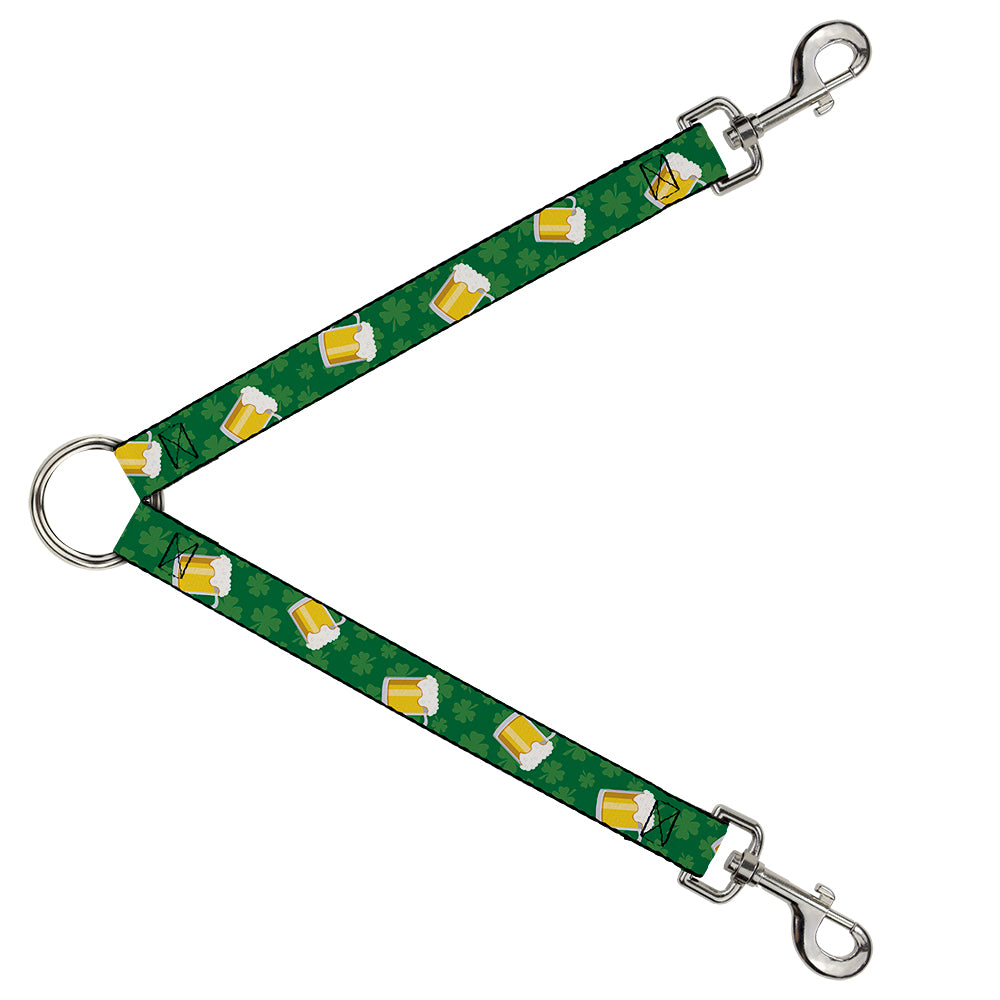 Dog Leash Splitter - St. Pat's Clovers/Beer Mugs Greens Dog Leash Splitters Buckle-Down   