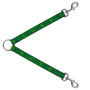 Dog Leash Splitter - St. Pat's Clovers Scattered2 Outline/Solid Greens Dog Leash Splitters Buckle-Down   