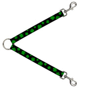 Dog Leash Splitter - St. Pat's Clovers Scattered2 Black/Green Dog Leash Splitters Buckle-Down   