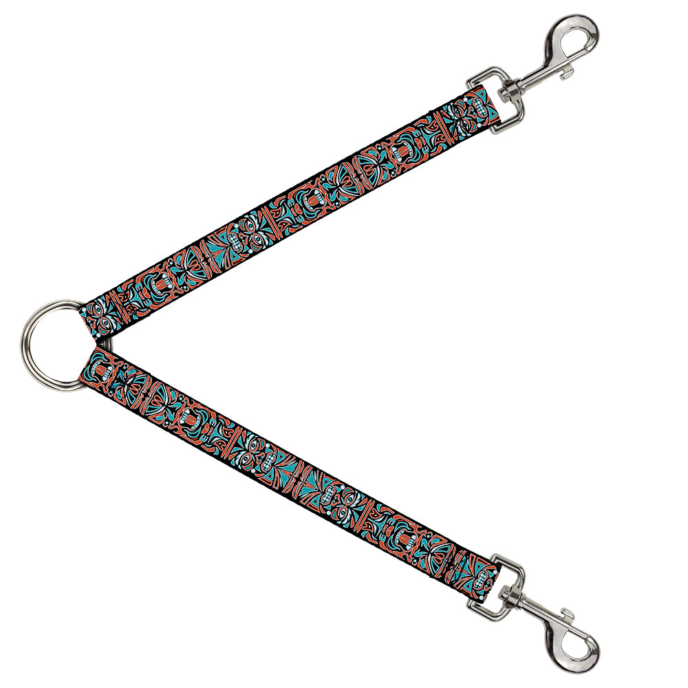 Dog Leash Splitter - Totem Carvings Black/White/Orange/Turquoise Dog Leash Splitters Buckle-Down   