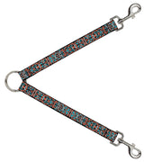 Dog Leash Splitter - Totem Carvings Black/White/Orange/Turquoise Dog Leash Splitters Buckle-Down   