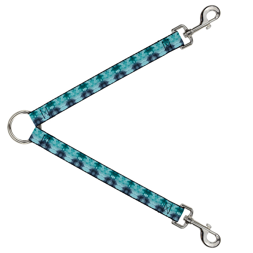 Dog Leash Splitter - Tie Dye Reflection Turquoise Blues Dog Leash Splitters Buckle-Down   