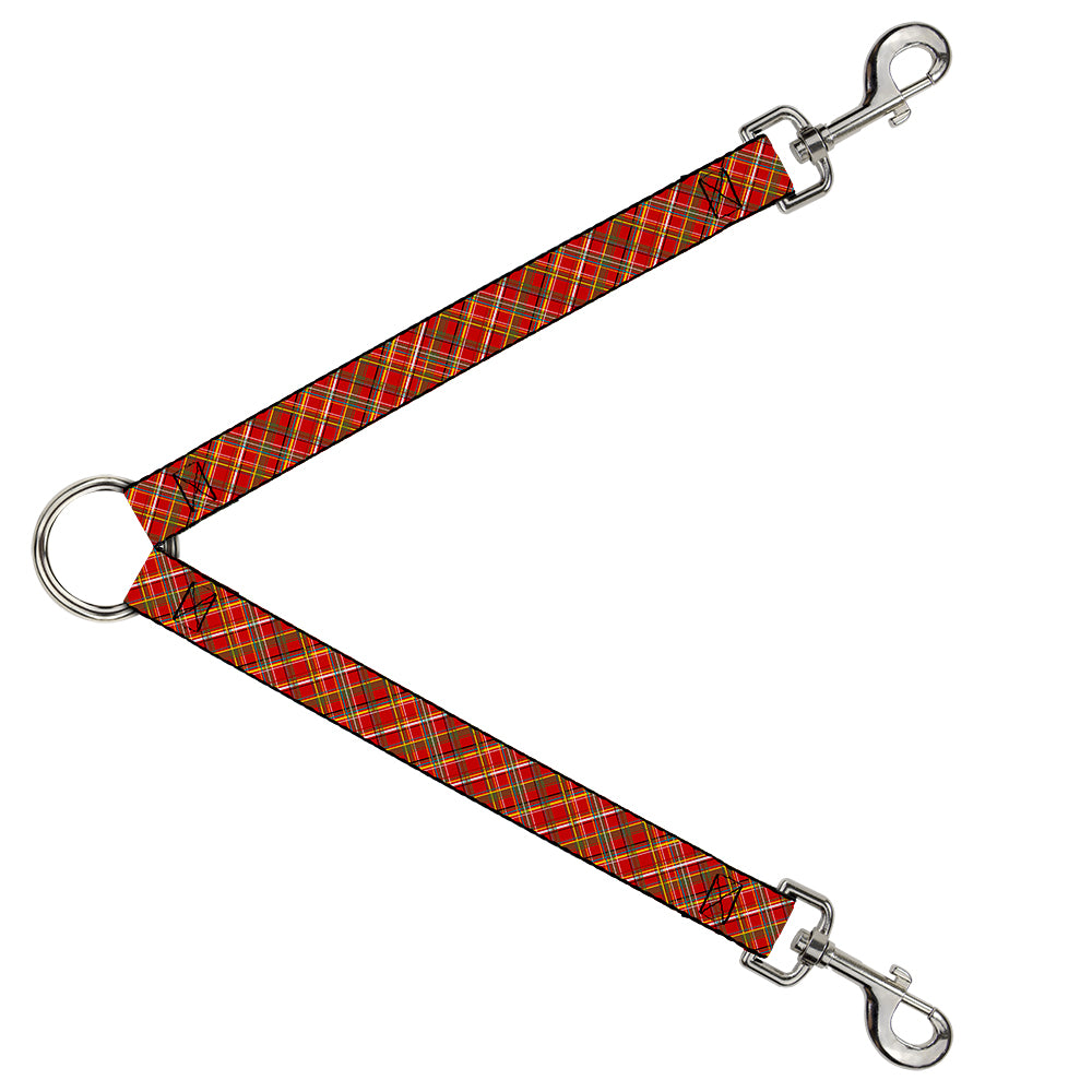 Dog Leash Splitter - Tartan Plaid2 Red/Green/Yellow Dog Leash Splitters Buckle-Down   