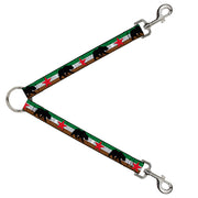 Dog Leash Splitter - Cali Bear Silhouette & Star/CALIFORNIA REPUBLIC Green/White/Brown/Black/Red Dog Leash Splitters Buckle-Down   