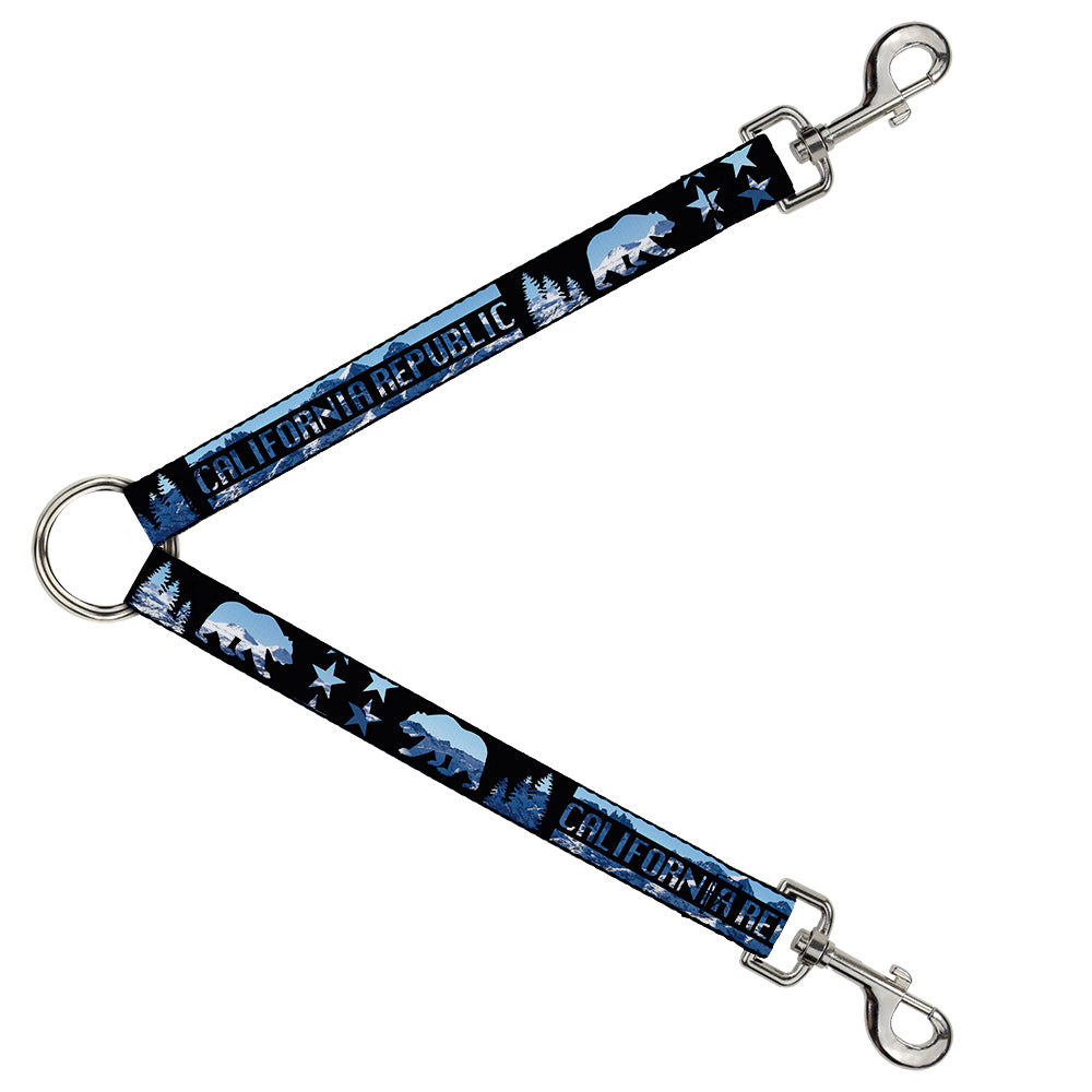 Dog Leash Splitter - CALIFORNIA REPUBLIC/Bear/Stars Silhouette Black/Scenic Mountains Dog Leash Splitters Buckle-Down   