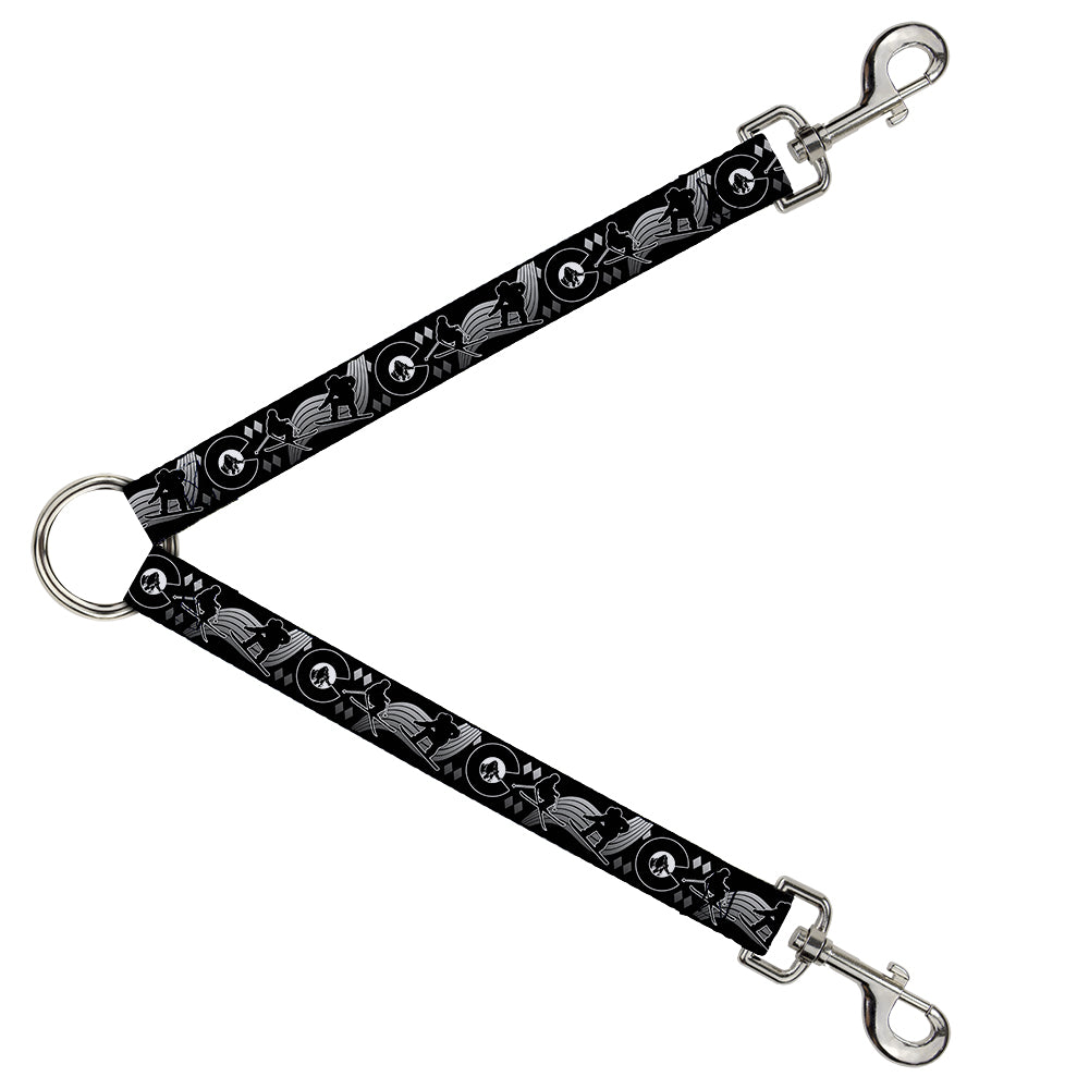 Dog Leash Splitter - Colorado Skier/Snowboarder Black/White/Grays Dog Leash Splitters Buckle-Down   