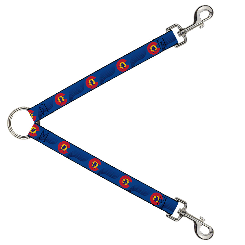 Dog Leash Splitter - Colorado Skier3 Blues/Red/Yellow Dog Leash Splitters Buckle-Down   