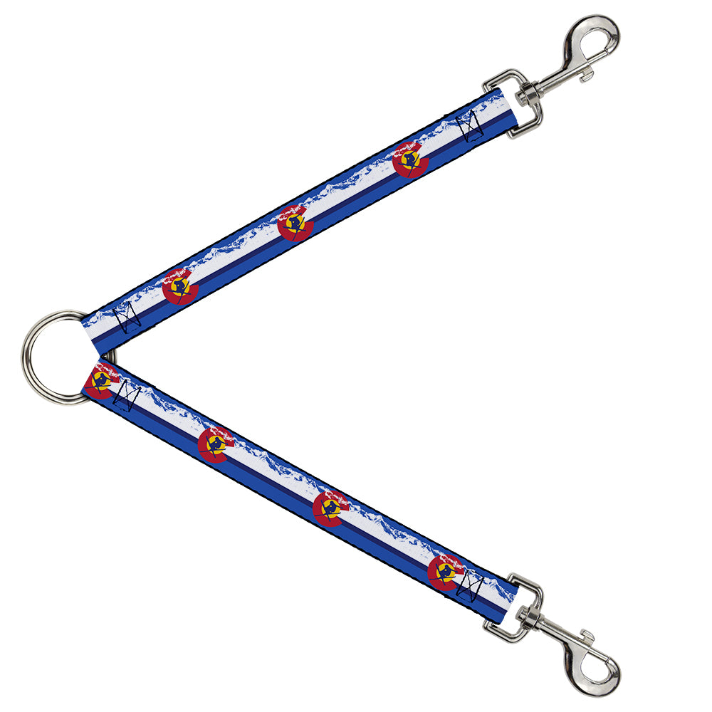 Dog Leash Splitter - Colorado Skier4/Mountains Blues/White/Red/Yellow Dog Leash Splitters Buckle-Down   