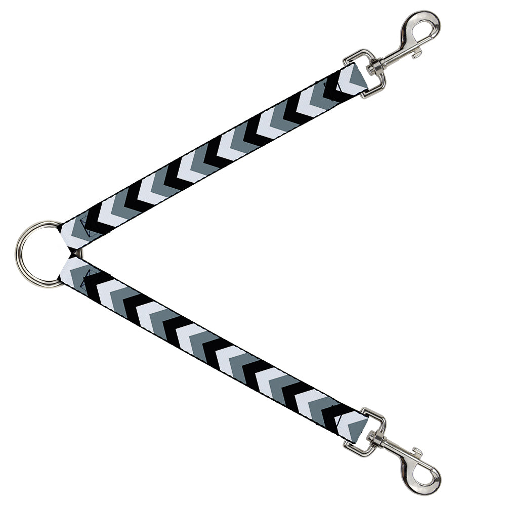 Dog Leash Splitter - Chevron White/Gray/Black Dog Leash Splitters Buckle-Down   