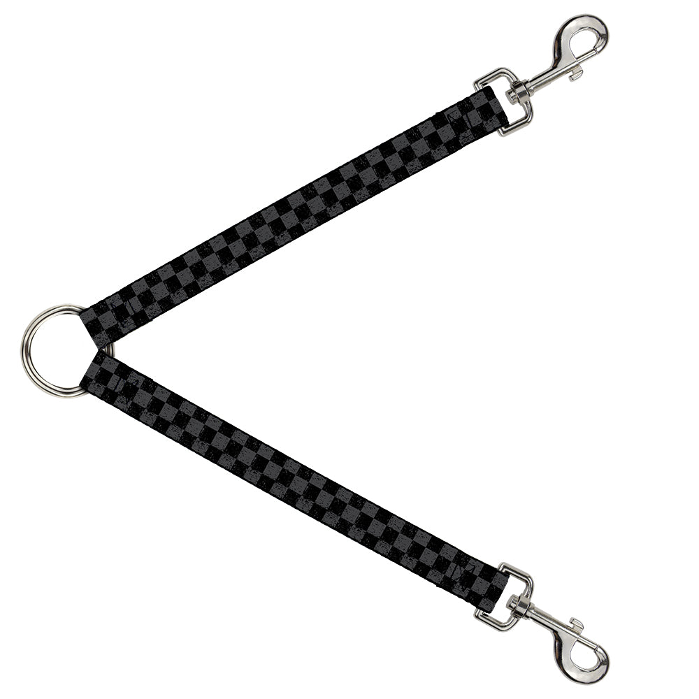 Dog Leash Splitter - Checker Weathered2 Black/Gray Dog Leash Splitters Buckle-Down   