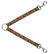 Dog Leash Splitter - Christmas Trees/Stars Red/White/Green Dog Leash Splitters Buckle-Down   