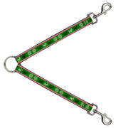 Dog Leash Splitter - Christmas Stitch Moose/Snowflakes Red/Green Dog Leash Splitters Buckle-Down   