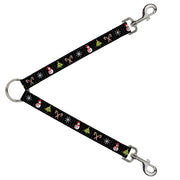 Dog Leash Splitter - Christmas Blocks Black/White/Multi Color Dog Leash Splitters Buckle-Down   
