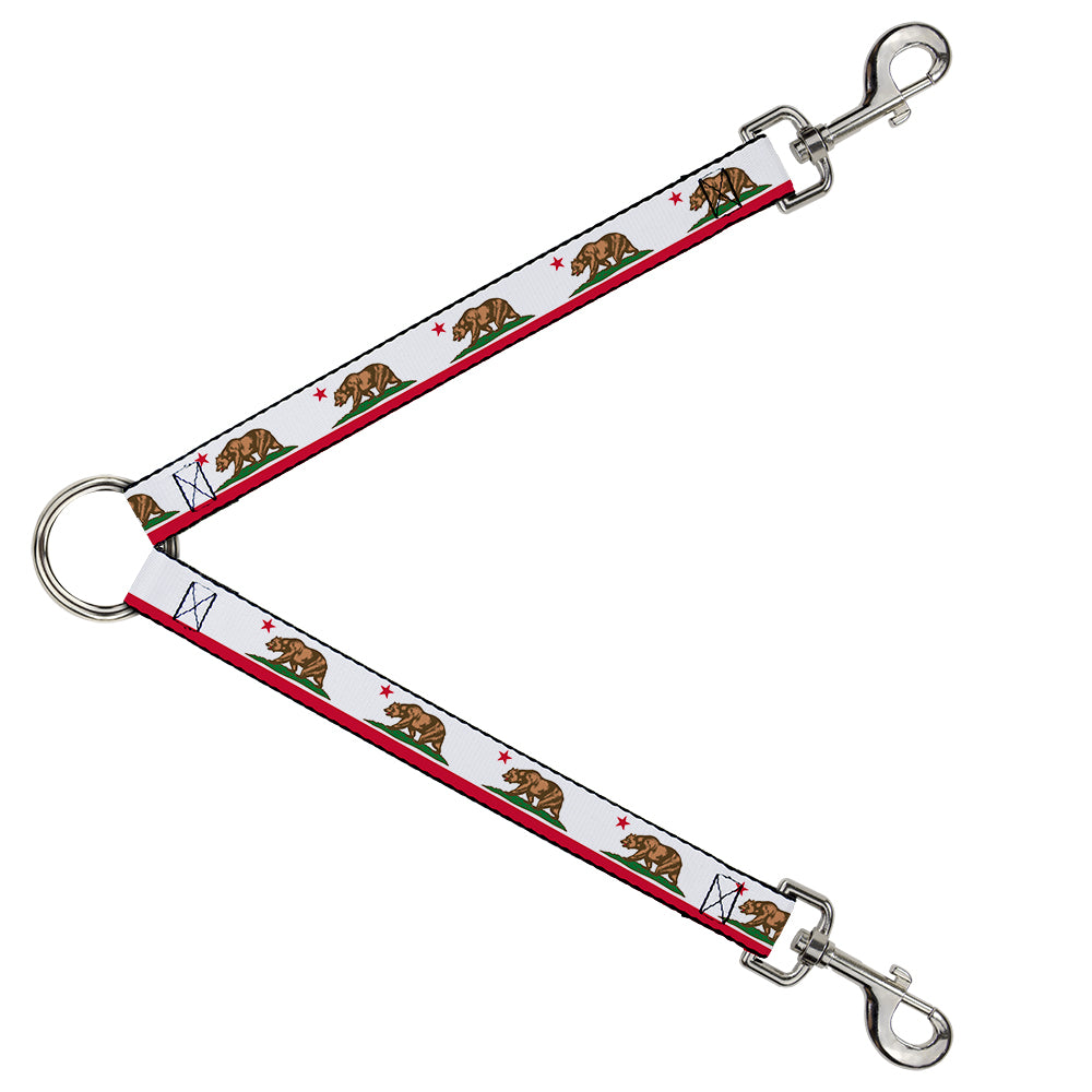 Dog Leash Splitter - California Flag White w/Stripe Dog Leash Splitters Buckle-Down   