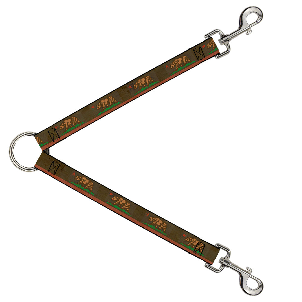 Dog Leash Splitter - California Flag Weathered Browns Dog Leash Splitters Buckle-Down   