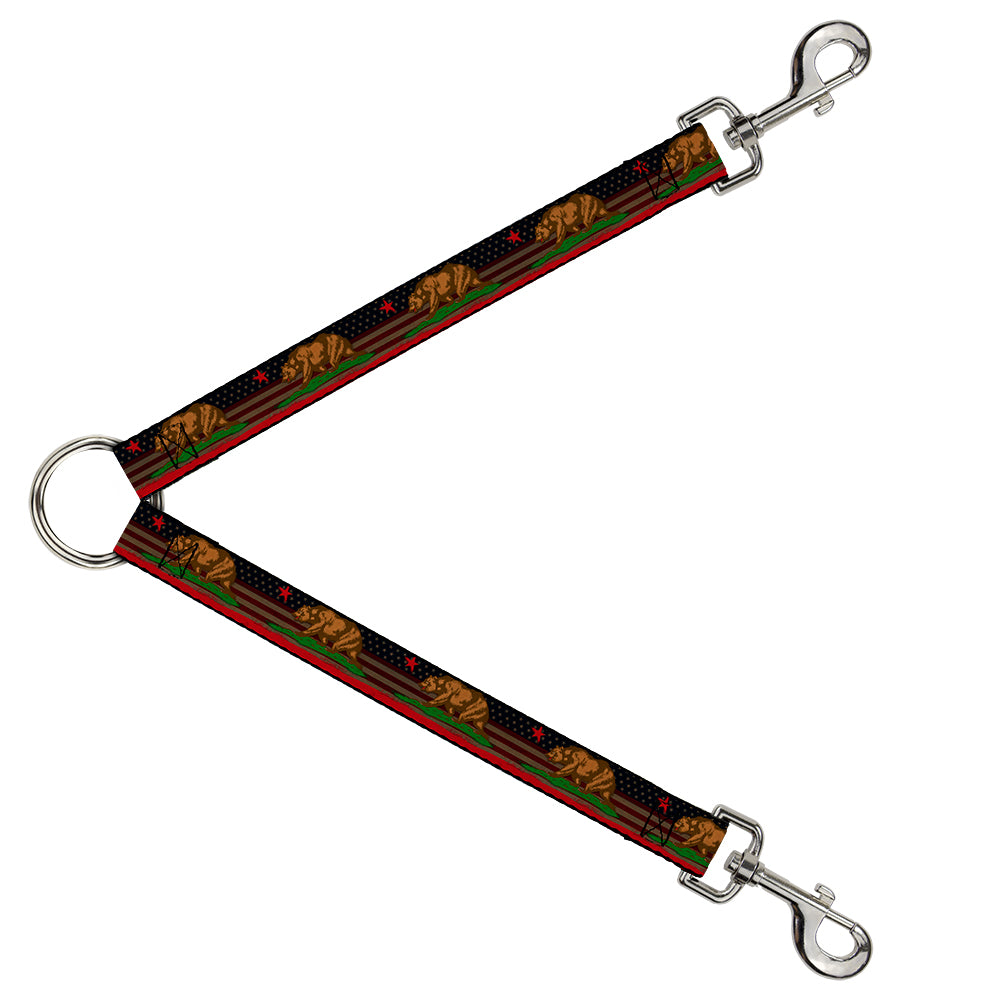Dog Leash Splitter - Cali Bear/Star/Stripe/US Flag Stretch Dog Leash Splitters Buckle-Down   