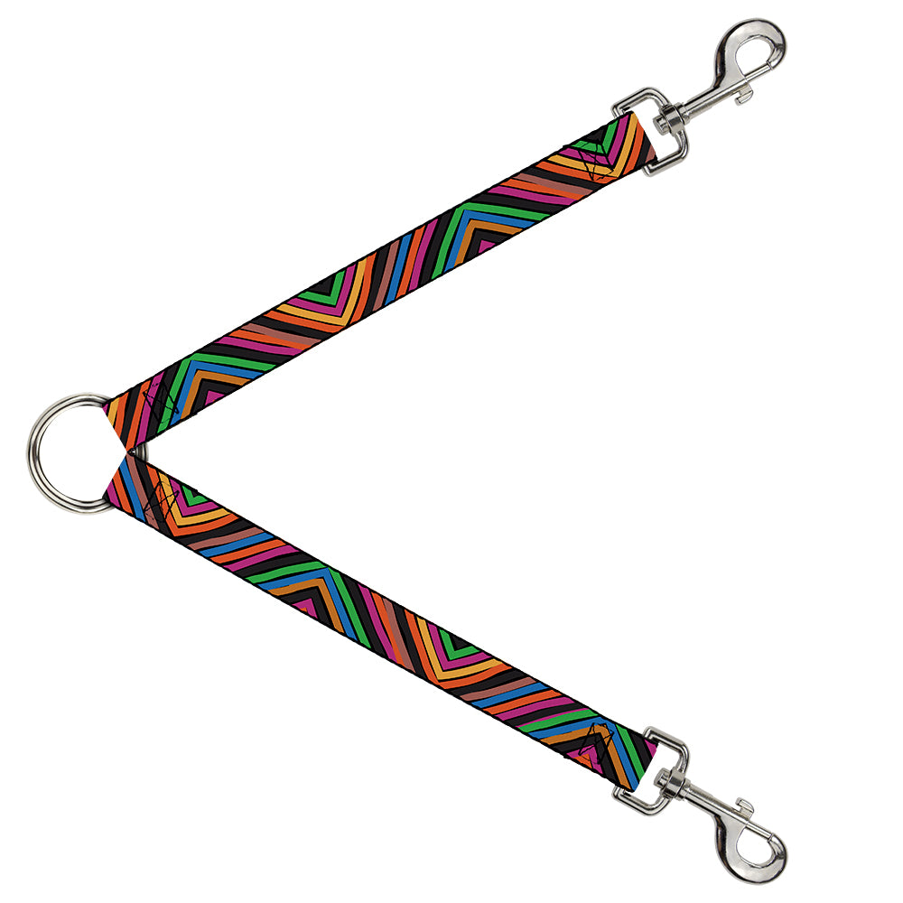 Dog Leash Splitter - Chevron Freehand C/U Multi Color Dog Leash Splitters Buckle-Down   