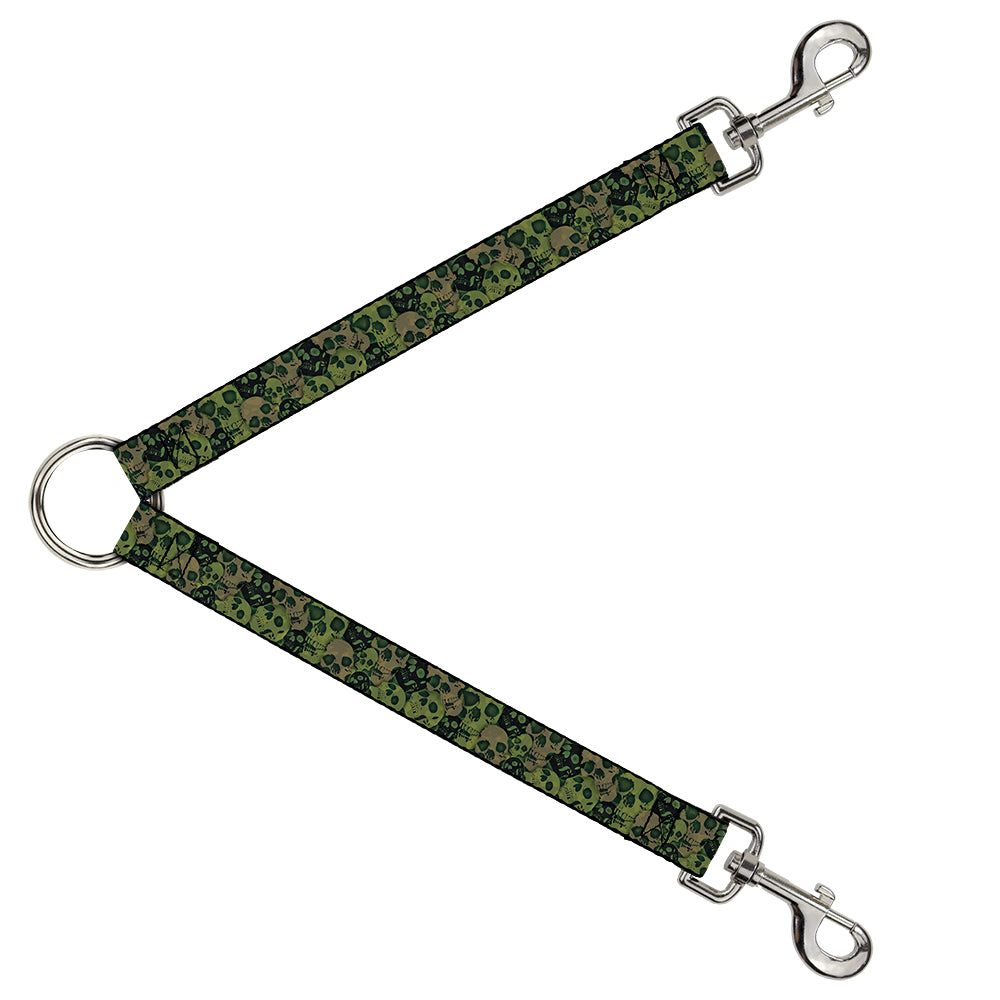 Dog Leash Splitter - Camo Olive/Black Skull Yard2 Dog Leash Splitters Buckle-Down   