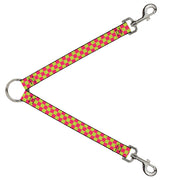 Dog Leash Splitter - Checker Fluoresecent Pink/Yellow Dog Leash Splitters Buckle-Down   