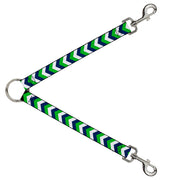 Dog Leash Splitter - Chevron White/Bright Green/Navy Dog Leash Splitters Buckle-Down   