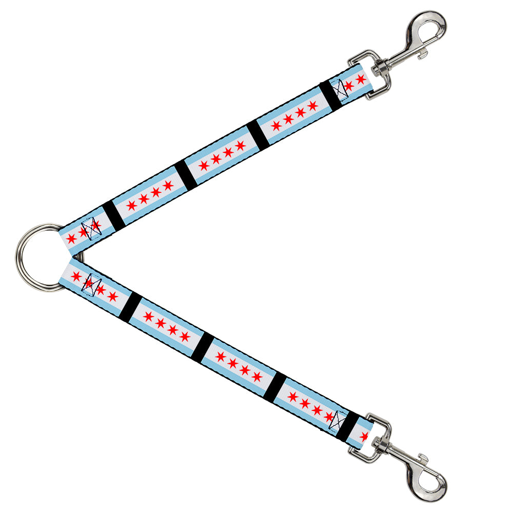 Dog Leash Splitter - Chicago Flags/Black Dog Leash Splitters Buckle-Down   