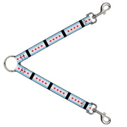 Dog Leash Splitter - Chicago Flags/Black Dog Leash Splitters Buckle-Down   
