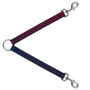 Dog Leash Splitter - Chevron2 Red/Navy Dog Leash Splitters Buckle-Down   