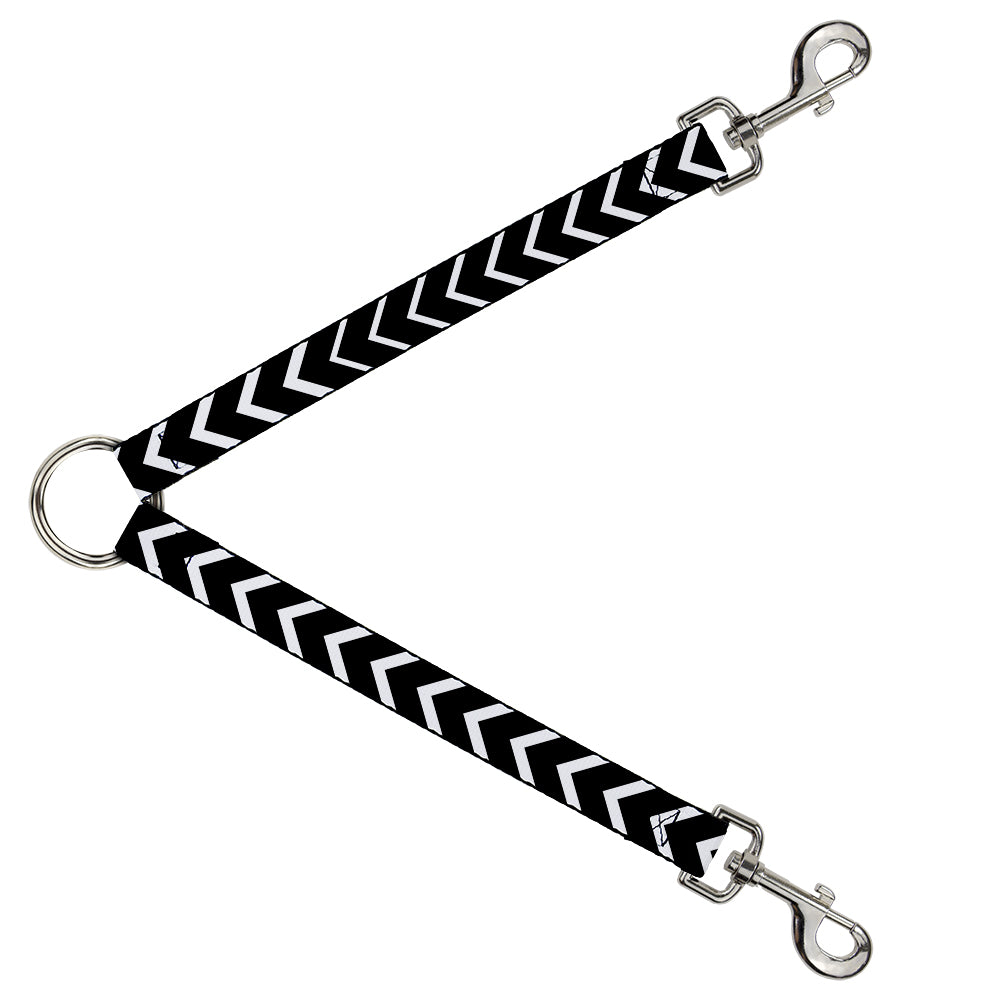 Dog Leash Splitter - Chevron2 White/Black Dog Leash Splitters Buckle-Down   