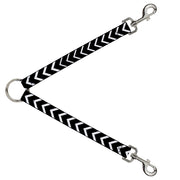 Dog Leash Splitter - Chevron2 White/Black Dog Leash Splitters Buckle-Down   