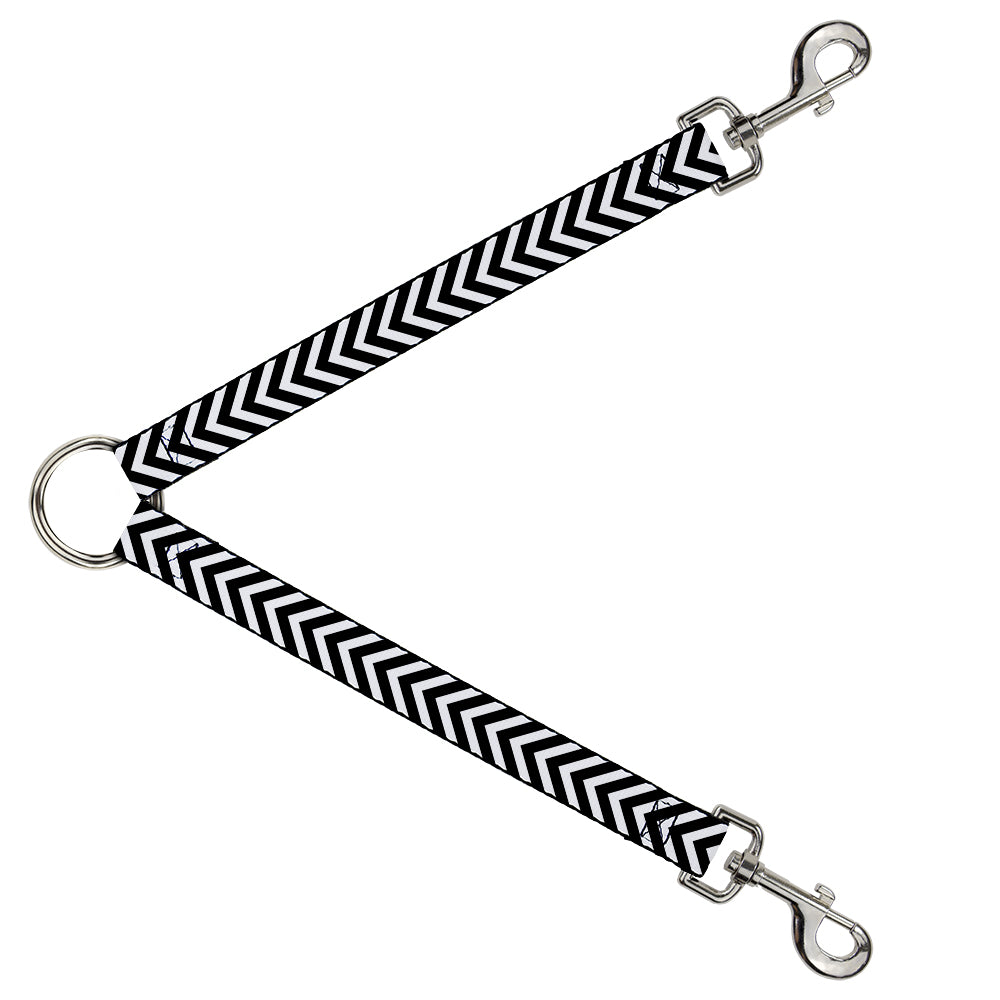 Dog Leash Splitter - Chevron3 White/Black Dog Leash Splitters Buckle-Down   
